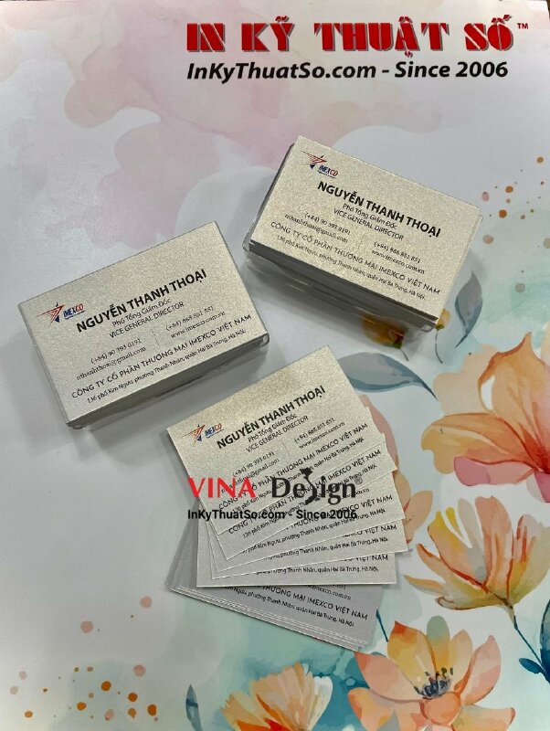 In card visit phó tổng giám đốc, card visit giấy mỹ thuật nhũ vàng - INKTS817