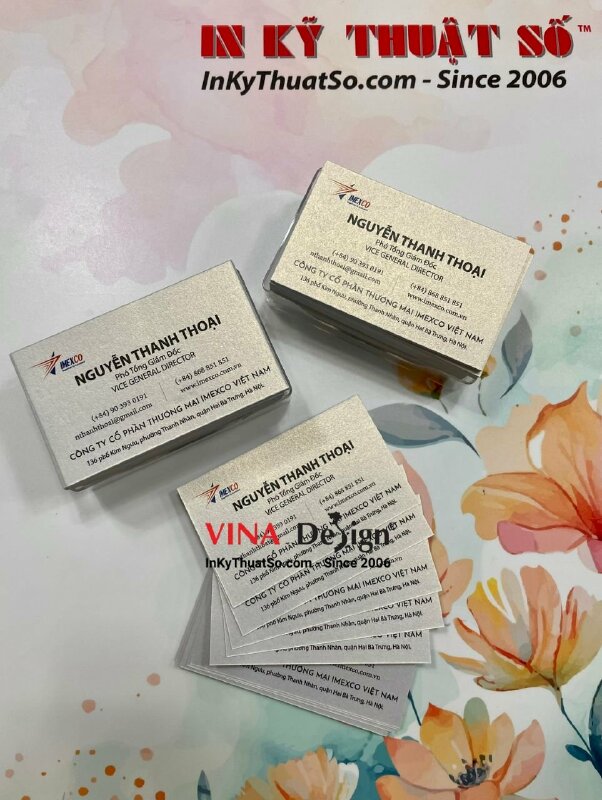 In card visit phó tổng giám đốc, card visit giấy mỹ thuật nhũ vàng - INKTS817