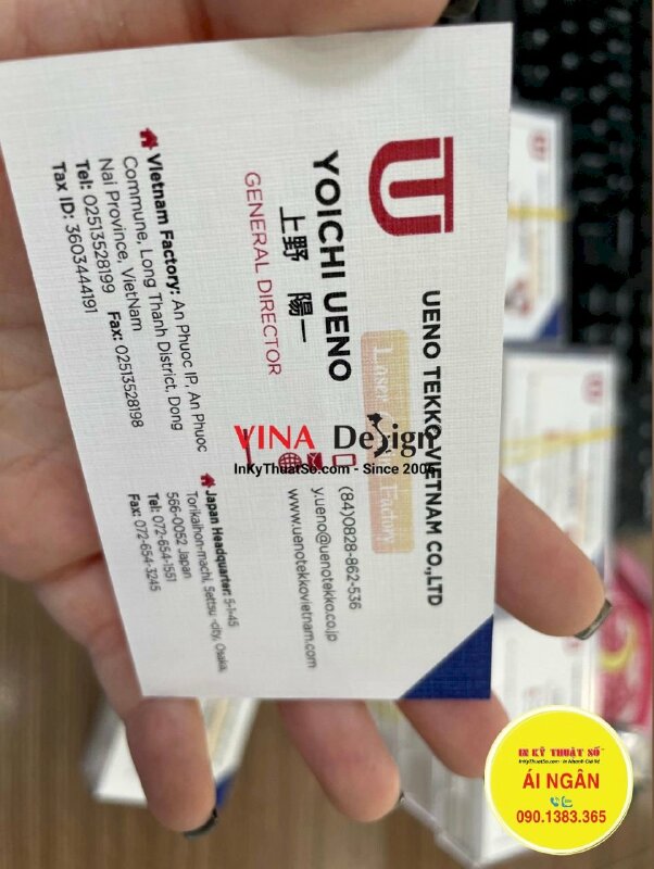 In cardvisit giấy mỹ thuật K02 có vân, card visit giám đốc công ty - INKTS1304