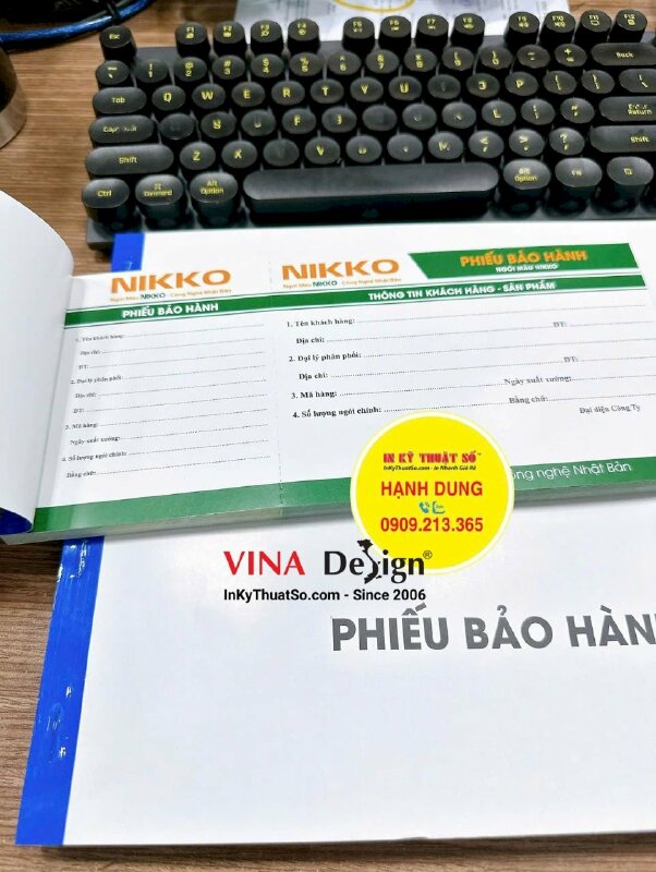 In cuốn phiếu bảo hành sản phẩm ngói màu, cấn răng cưa 1 đường - INKTS3427