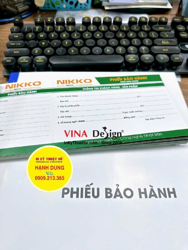 In cuốn phiếu bảo hành sản phẩm ngói màu, cấn răng cưa 1 đường - INKTS3427