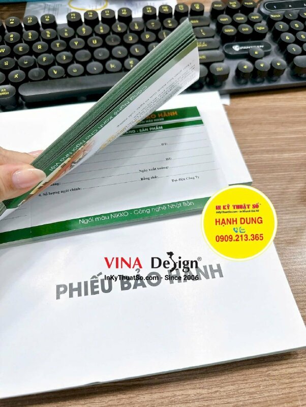 In cuốn phiếu bảo hành sản phẩm ngói màu, cấn răng cưa 1 đường - INKTS3427