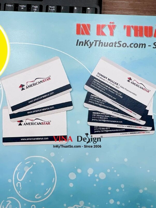 In danh thiếp giấy mỹ thuật Astropack, làm khuôn bo góc riêng theo yêu cầu, card visit Sales Representative Đại diện kinh doanh, hàng gửi đi Mỹ từ TPHCM - INKTS883