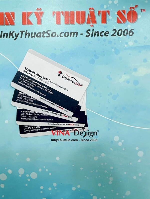 In danh thiếp giấy mỹ thuật Astropack, làm khuôn bo góc riêng theo yêu cầu, card visit Sales Representative Đại diện kinh doanh, hàng gửi đi Mỹ từ TPHCM - INKTS883