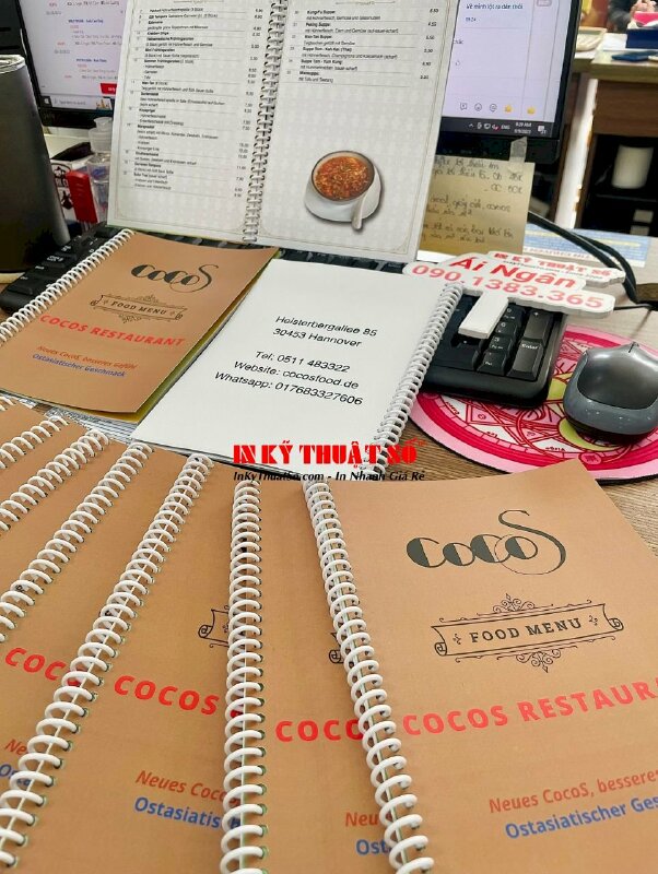 In menu nhà hàng món Á bằng tiếng Đức, hàng gửi đi Đức từ TPHCM - INKTS689