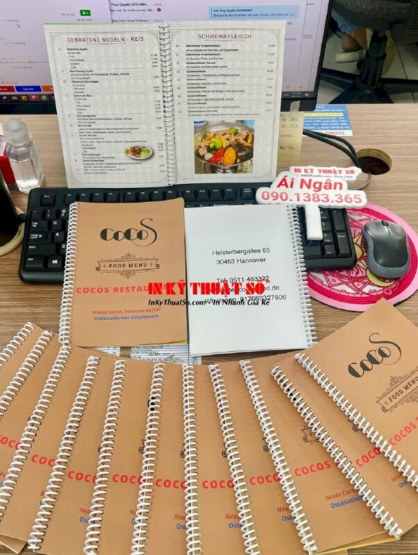 In menu nhà hàng món Á bằng tiếng Đức, hàng gửi đi Đức từ TPHCM - INKTS689