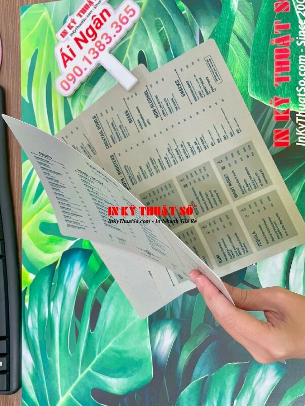 In menu nhựa chống nước, menu drink, menu thức uống quán bar club - INKTS830