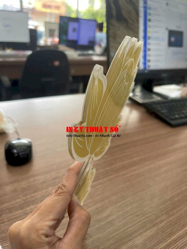 In Mica trang trí họa tiết hoa sen, in UV ngược Mica trong 5li, cắt theo file - INKTS3392