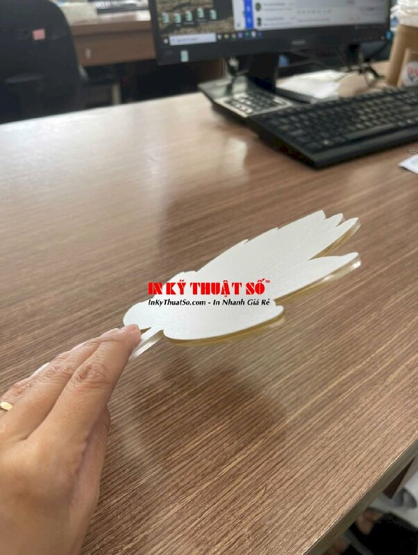 In Mica trang trí họa tiết hoa sen, in UV ngược Mica trong 5li, cắt theo file - INKTS3392