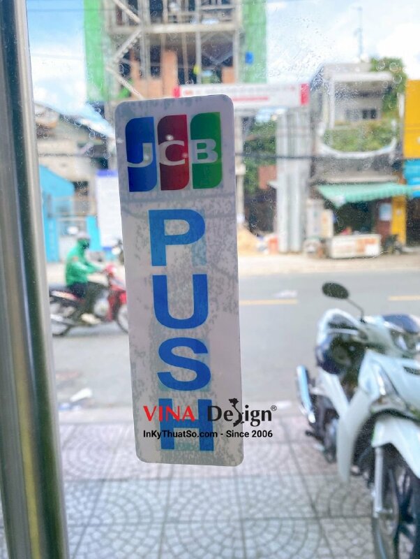 In miếng dán cửa Push Pull, nhãn Pull & Push chỉ dẫn kéo đẩy mở cửa - INKTS708