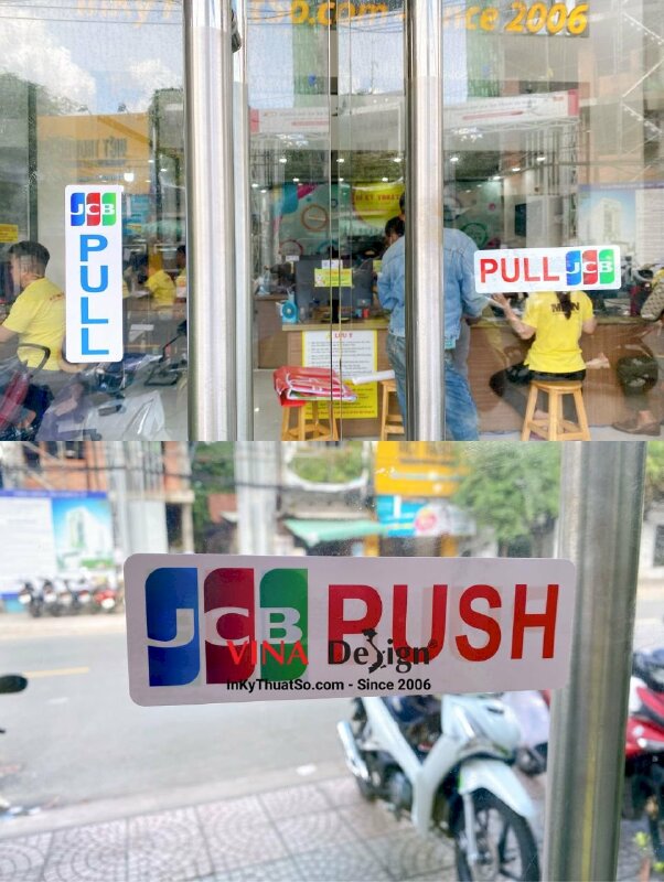 In miếng dán cửa Push Pull, nhãn Pull & Push chỉ dẫn kéo đẩy mở cửa - INKTS708
