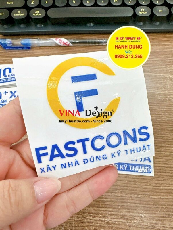 In nhãn slogan UV DTF bóc dán trực tiếp lên mũ bảo hộ lao động - INKTS3423