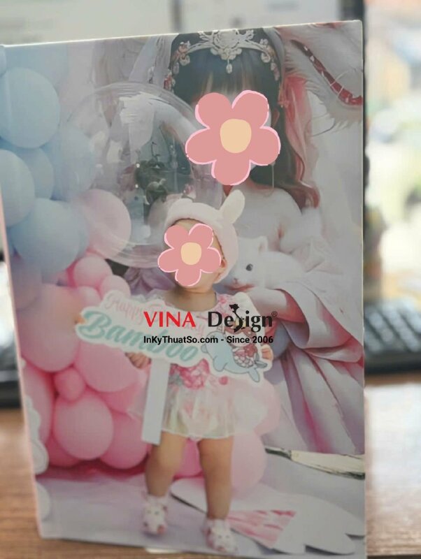 In quyển album photobook happy birthday bé gái, sách ảnh gia đình kỷ niệm sinh nhật bé - INKTS3430