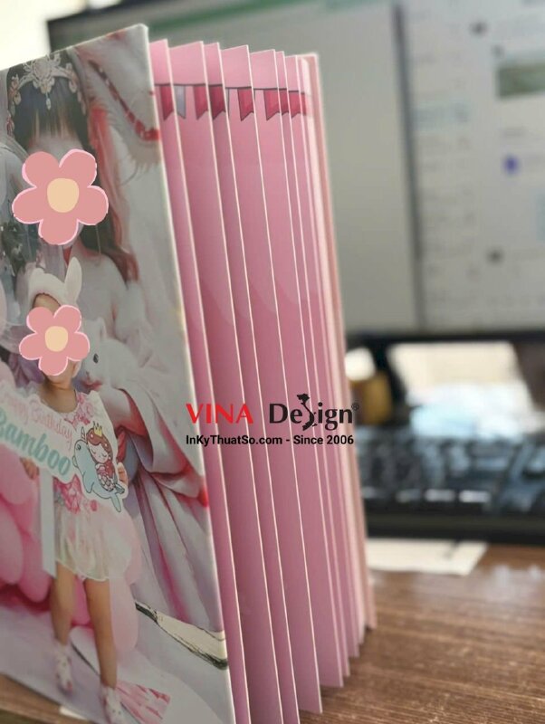 In quyển album photobook happy birthday bé gái, sách ảnh gia đình kỷ niệm sinh nhật bé - INKTS3430