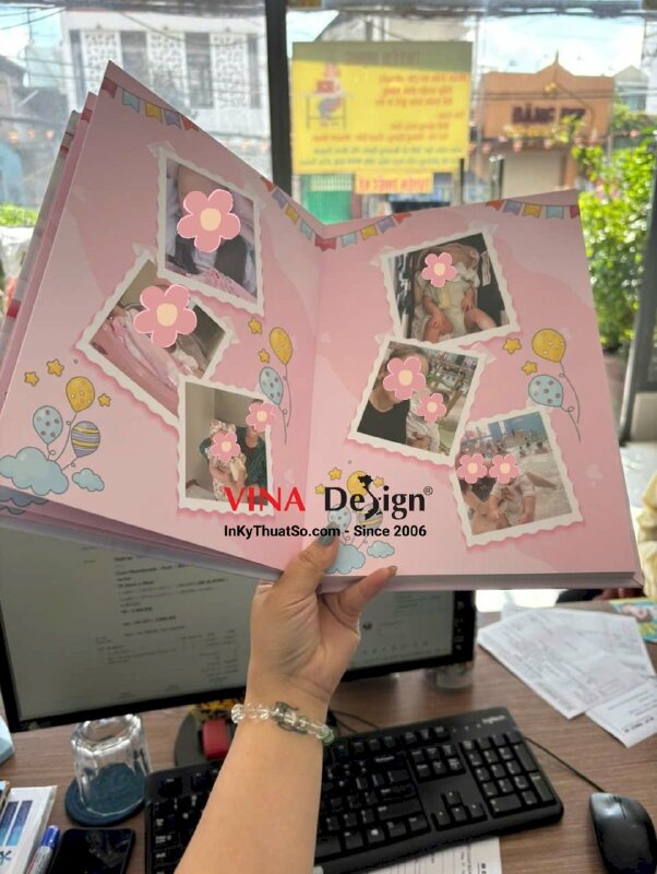 In quyển album photobook happy birthday bé gái, sách ảnh gia đình kỷ niệm sinh nhật bé - INKTS3430