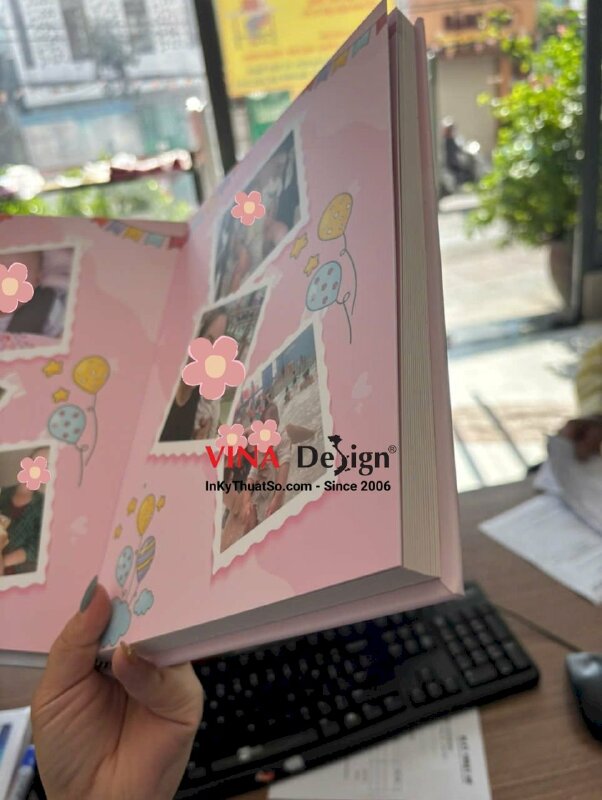 In quyển album photobook happy birthday bé gái, sách ảnh gia đình kỷ niệm sinh nhật bé - INKTS3430