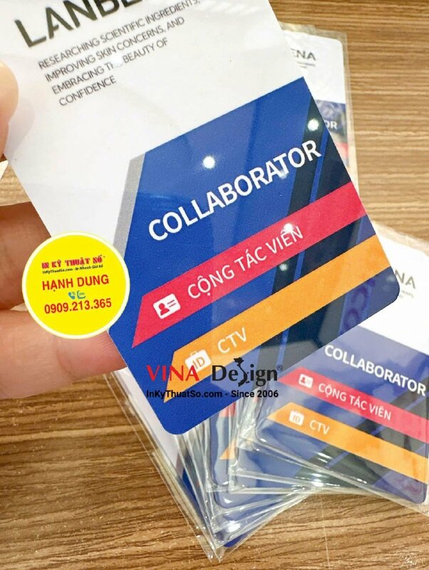 In thẻ nhựa nhân viên chức danh cộng tác viên CTV collaborator - INKTS3419
