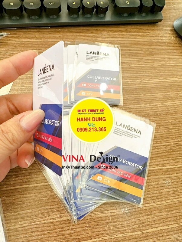In thẻ nhựa nhân viên chức danh cộng tác viên CTV collaborator - INKTS3419