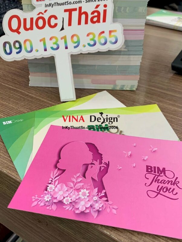 In thiệp Thank You đẹp, in thiệp 3D cảm ơn khách hàng, nhân viên công ty - INKTS774