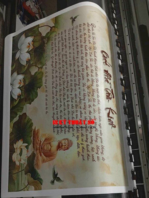 In tranh Bát Nhã Tâm Kinh Phật Thích Ca Mâu Ni, in Canvas mực dầu bóng - INKTS3382