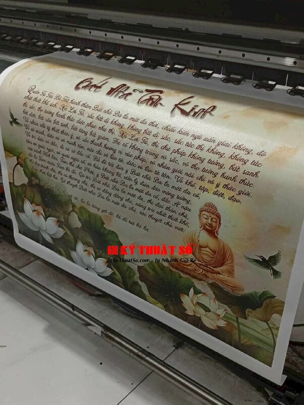 In tranh Bát Nhã Tâm Kinh Phật Thích Ca Mâu Ni, in Canvas mực dầu bóng - INKTS3382