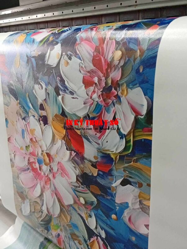 In tranh Canvas 3D nổi vẽ hoa phong cách sơn dầu, acrylic - INKTS3188