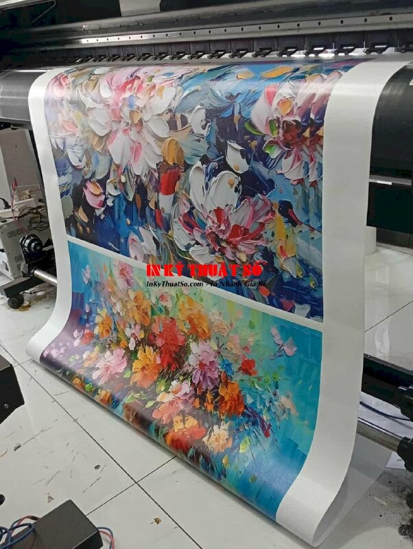 In tranh Canvas 3D nổi vẽ hoa phong cách sơn dầu, acrylic - INKTS3188