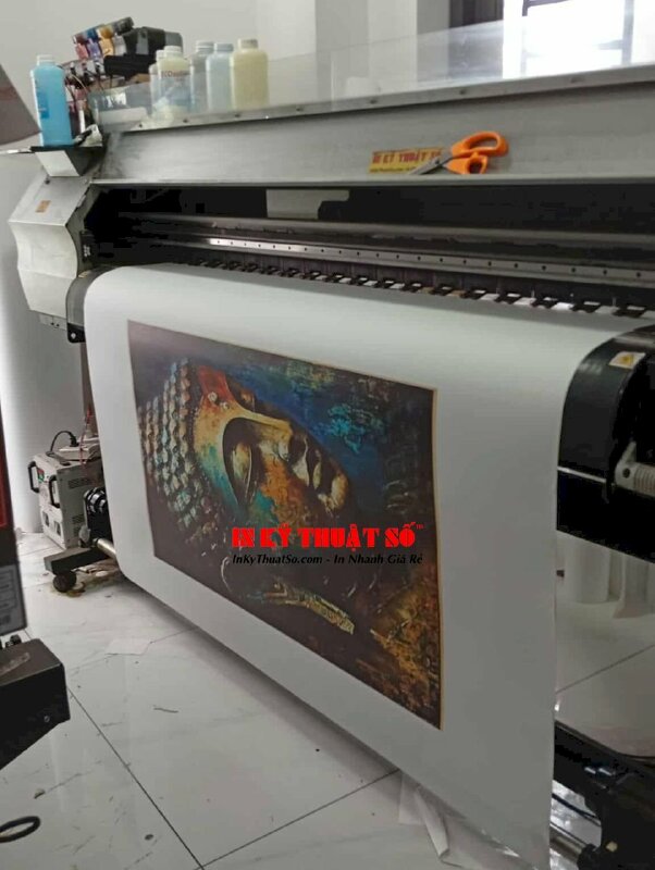 In tranh Diện Phật Thích Ca phong cách sơn dầu in Canvas mực dầu bóng - INKTS3381