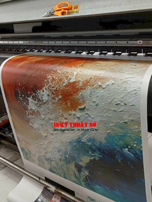 In tranh nghệ thuật trừu tượng Abstract họa tiết sơn nổi, Canvas mực dầu bóng - INKTS3387