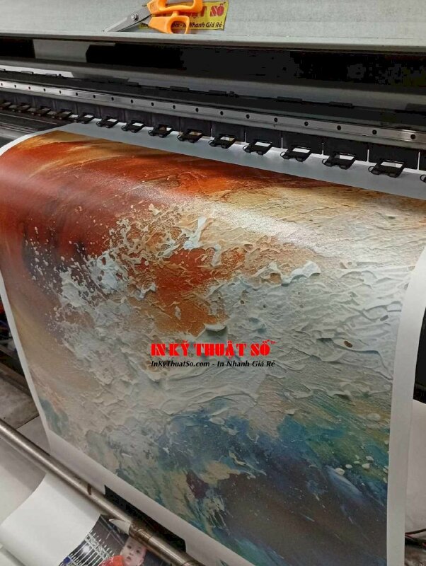 In tranh nghệ thuật trừu tượng Abstract họa tiết sơn nổi, Canvas mực dầu bóng - INKTS3387
