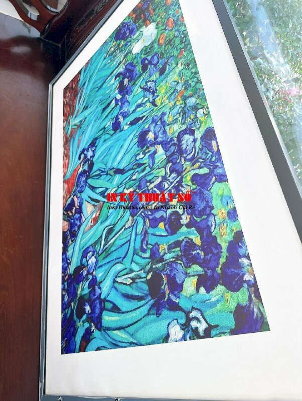 In tranh vải treo tường, tranh vải Canvas Hoa diên vĩ Irises sử dụng cá nhân - INKTS1205