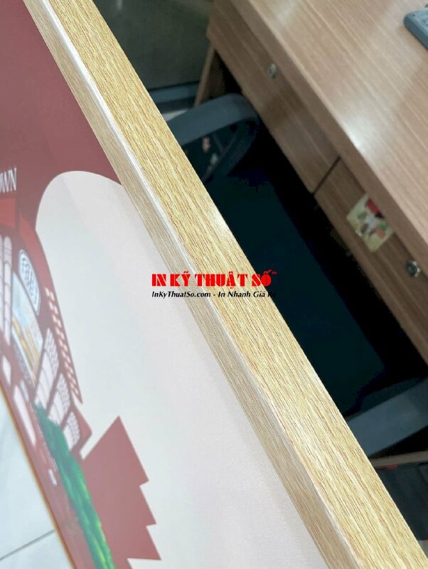 In vải Canvas hình chụp tiệm bánh ngọt phong cách tranh vẽ, đóng khung gỗ, lót formex mặt sau - INKTS3376