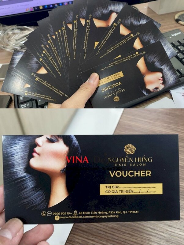 In voucher Hair salon 2 mặt, không màng, kích thước theo yêu cầu - INKTS296