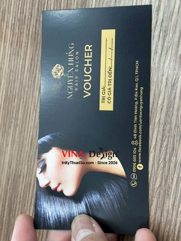 In voucher Hair salon 2 mặt, không màng, kích thước theo yêu cầu - INKTS296