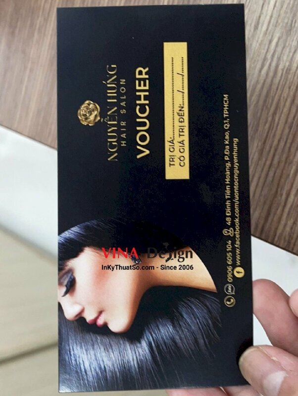 In voucher Hair salon 2 mặt, không màng, kích thước theo yêu cầu - INKTS296