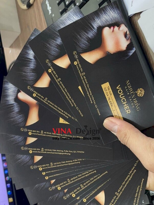 In voucher Hair salon 2 mặt, không màng, kích thước theo yêu cầu - INKTS296