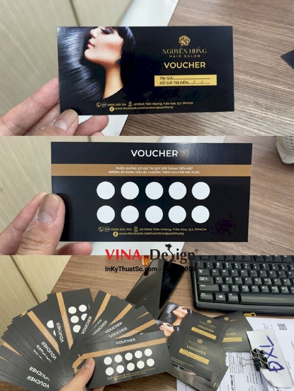 In voucher Hair salon 2 mặt, không màng, kích thước theo yêu cầu - INKTS296