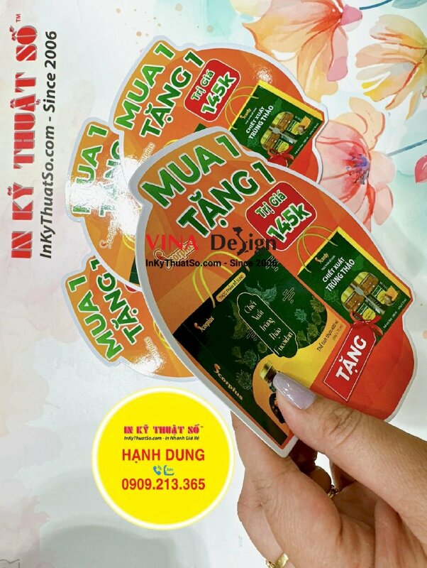 In Wobbler khuyến mãi sản phẩm giấy B300gsm, nhận sản xuất Wobbler giá rẻ - INKTS1282