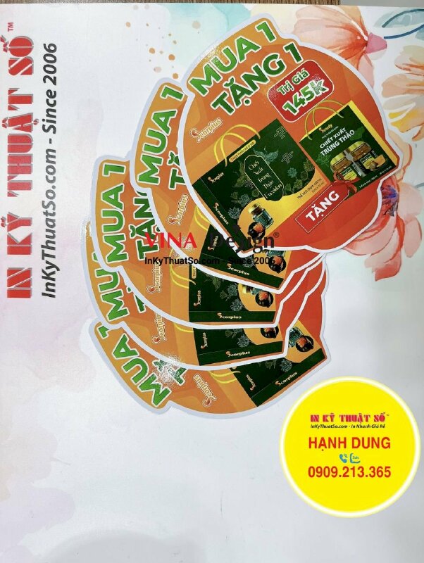 In Wobbler khuyến mãi sản phẩm giấy B300gsm, nhận sản xuất Wobbler giá rẻ - INKTS1282