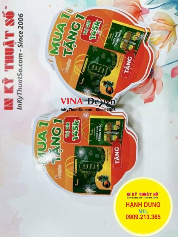 In Wobbler khuyến mãi sản phẩm giấy B300gsm, nhận sản xuất Wobbler giá rẻ - INKTS1282