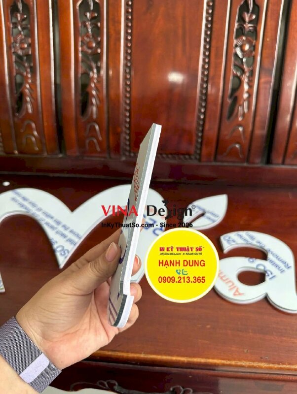 Làm mô hình chữ nổi Alu 3li, dán áp Format 5li làm bảng hiệu cửa hàng nước mía, hàng gửi đi Mỹ từ TPHCM - INKTS3416