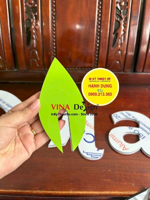 Làm mô hình chữ nổi Alu 3li, dán áp Format 5li làm bảng hiệu cửa hàng nước mía, hàng gửi đi Mỹ từ TPHCM - INKTS3416