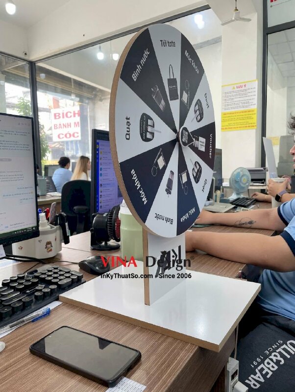 Làm vòng quay may mắn để bàn, đường kính 40cm - INKTS3408