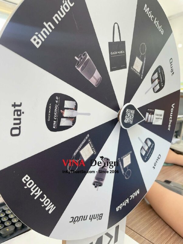 Làm vòng quay may mắn để bàn, đường kính 40cm - INKTS3408