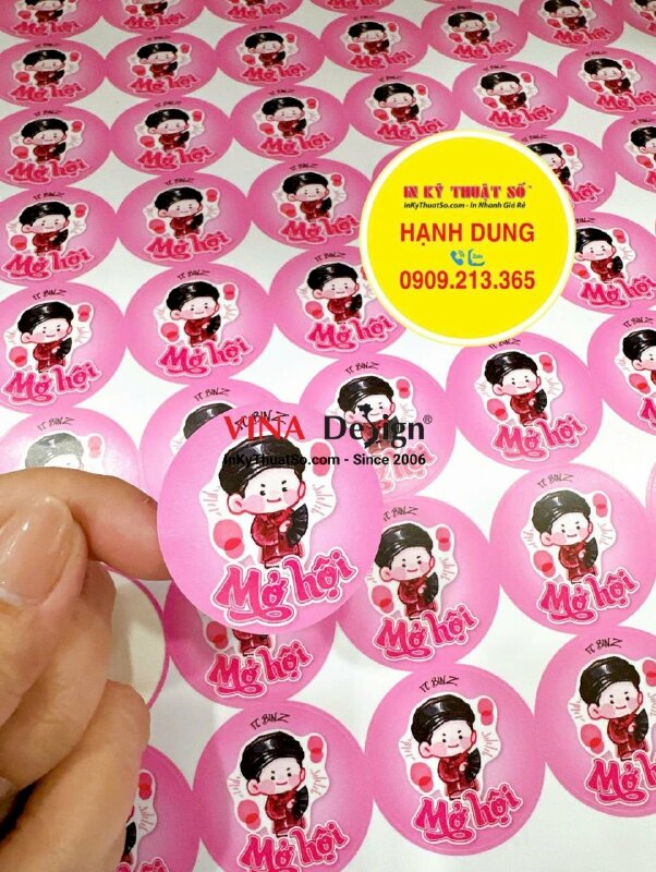 Tem dán quà tặng FC fanclub từ Decal sữa mực dầu cán mờ, bế tròn theo viền - INKTS3400