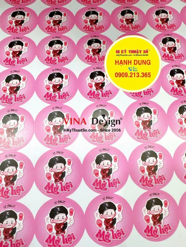 Tem dán quà tặng FC fanclub từ Decal sữa mực dầu cán mờ, bế tròn theo viền - INKTS3400