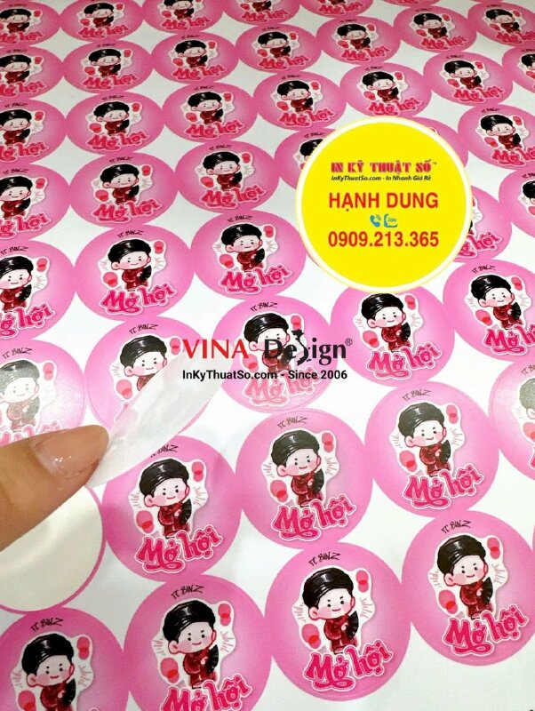 Tem dán quà tặng FC fanclub từ Decal sữa mực dầu cán mờ, bế tròn theo viền - INKTS3400