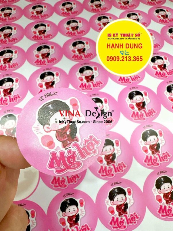 Tem dán quà tặng FC fanclub từ Decal sữa mực dầu cán mờ, bế tròn theo viền - INKTS3400