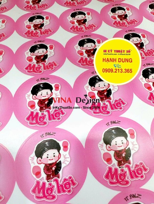 Tem dán quà tặng FC fanclub từ Decal sữa mực dầu cán mờ, bế tròn theo viền - INKTS3400