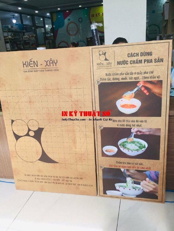 Tranh trang trí quán bún quậy Phú Quốc, in Canvas mực dầu mờ hình món ăn, kể câu chuyện thương hiệu - INKTS3373
